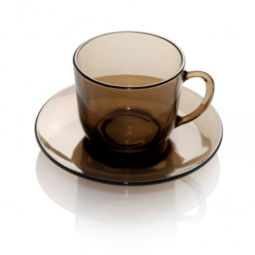 Set cesti cafea termorezistente Duralex clasic,  6 cesti cafea + 6 farfurii