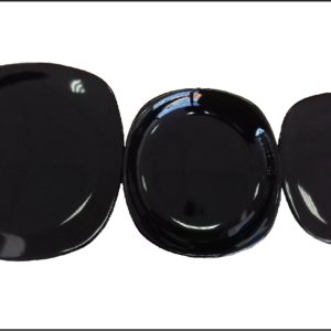Set de masa ceramica 18 piese - farfurii negre la yena.ro