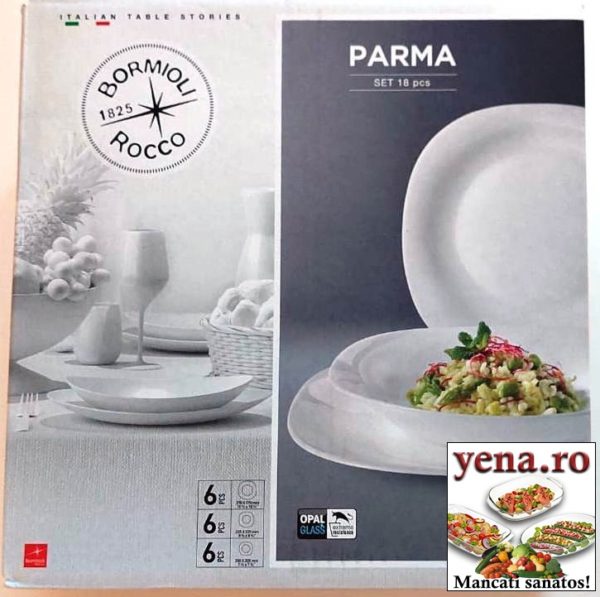 Set de masa 18 piese termorezistent opal Parma la yena.ro